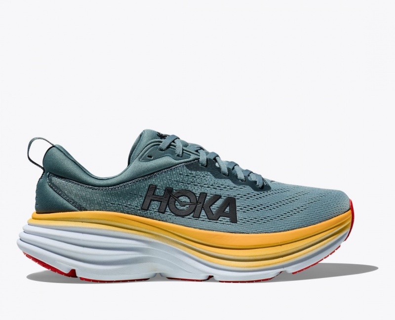 Dark Blue / Yellow Men\'s HOKA Bondi 8 Running Shoes | 8634150-JC