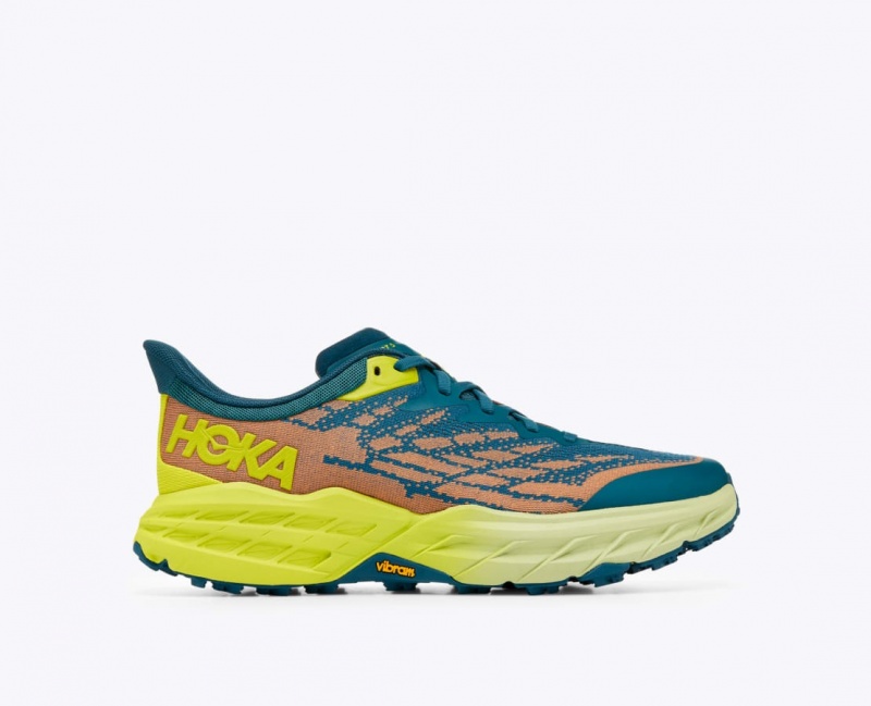 Dark Green / Orange Men\'s HOKA Speedgoat 5 Trail Running Shoes | 6071843-BF