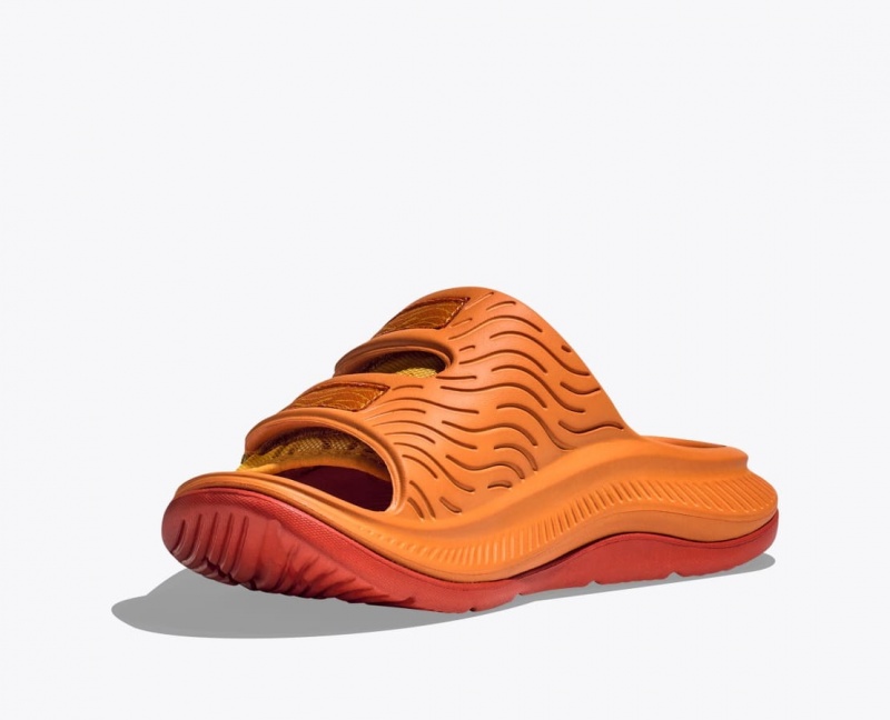 Dark Orange Men's HOKA Ora Luxe Slide | 3416025-XV