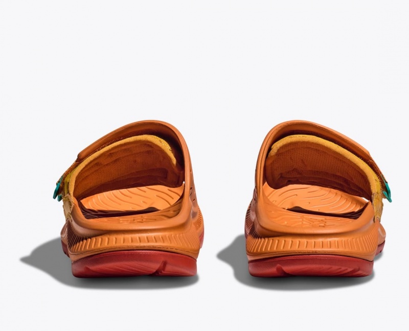 Dark Orange Men's HOKA Ora Luxe Slide | 3416025-XV