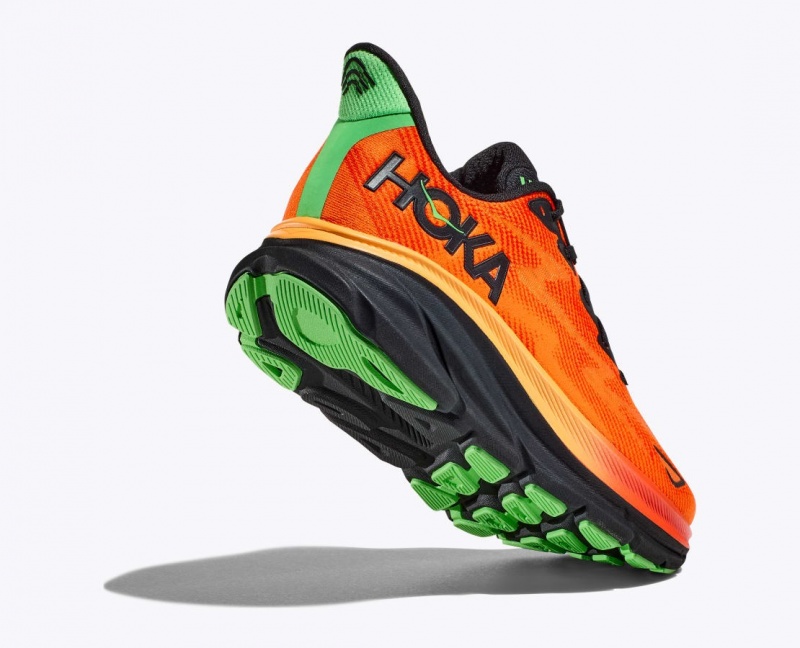 Dark Orange / Black Men's HOKA Clifton 9 Running Shoes | 0572168-AZ