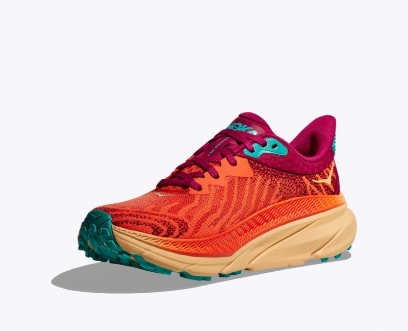 Dark Orange / Red Men's HOKA Challenger 7 Trail Running Shoes | 1435920-IE