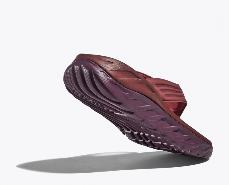 Dark Red Men's HOKA ORA Recovery Flip Flops | 6352704-QJ