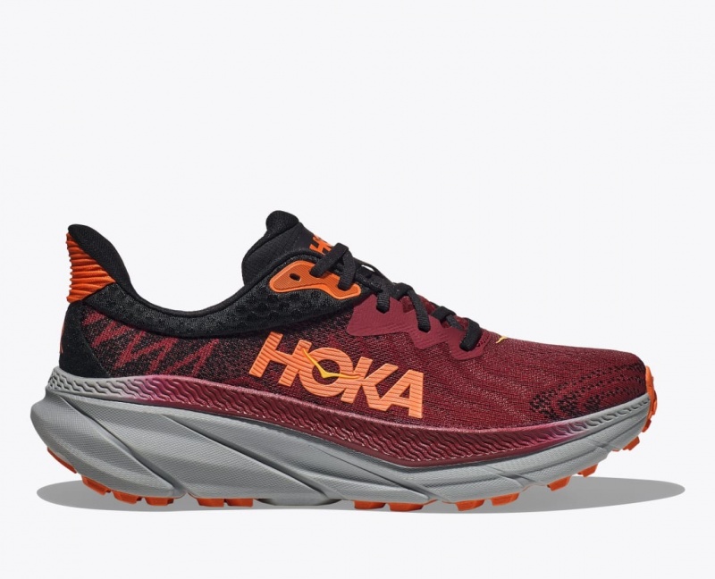 Dark Red / Black Men\'s HOKA Challenger 7 Trail Running Shoes | 7245138-JC