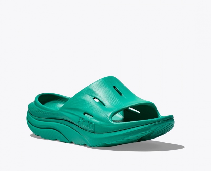 Dark Turquoise Women's HOKA Ora Recovery 3 Slide | 6419352-CP