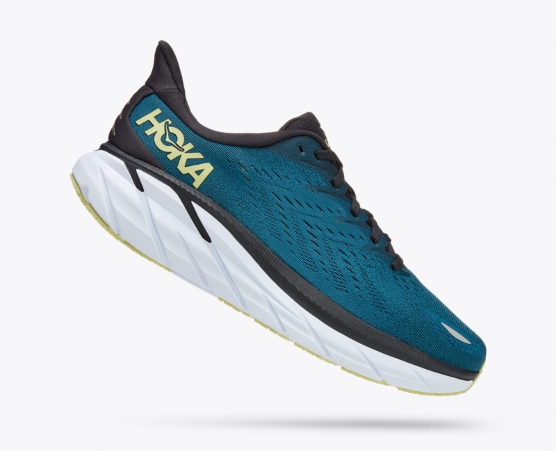 Dark Turquoise / Black Men's HOKA Clifton 8 Running Shoes | 6318279-NQ