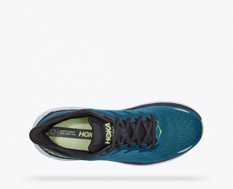 Dark Turquoise / Black Men's HOKA Clifton 8 Running Shoes | 6318279-NQ