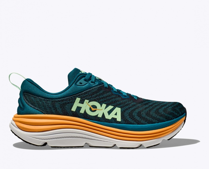 Dark Turquoise / Black Men\'s HOKA Gaviota 5 Running Shoes | 1936705-VY