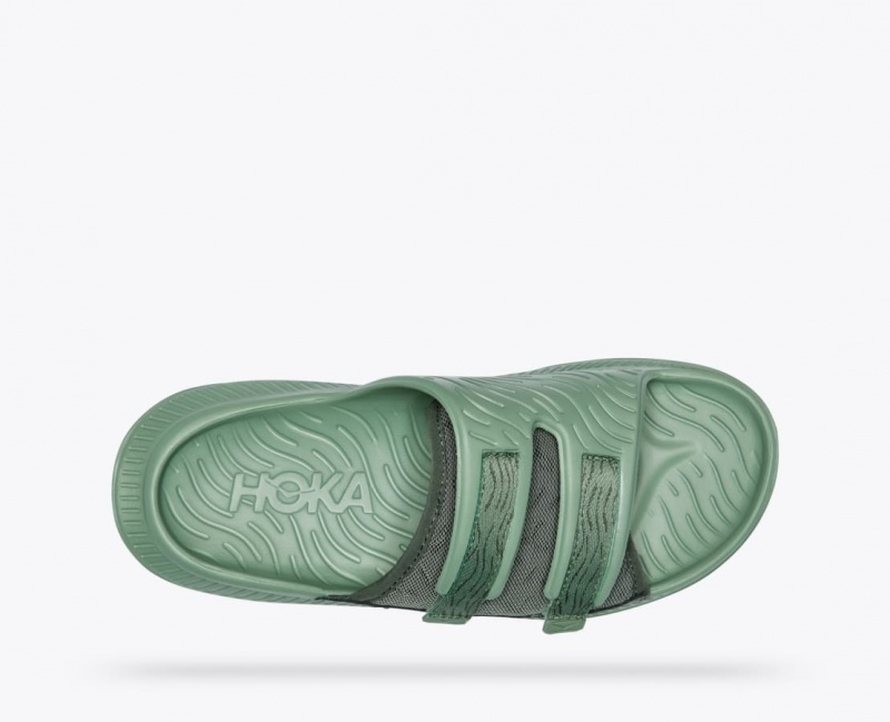 Green Men's HOKA Ora Luxe Slide | 4927061-PY