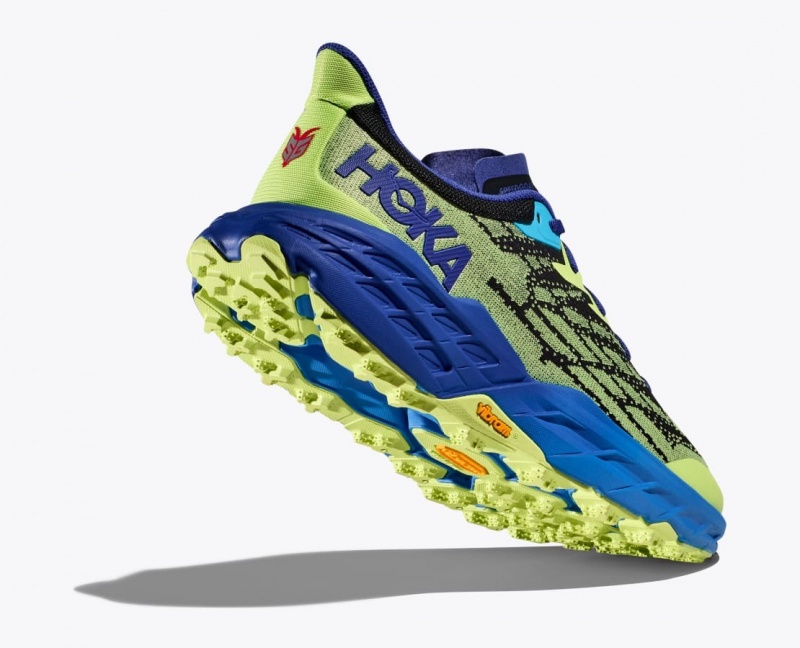 Green / Black / Blue Men's HOKA Speedgoat 5 Trail Running Shoes | 4875129-SI