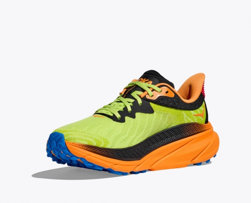 Green / Black / Orange Men's HOKA Challenger 7 Trail Running Shoes | 9514287-KX