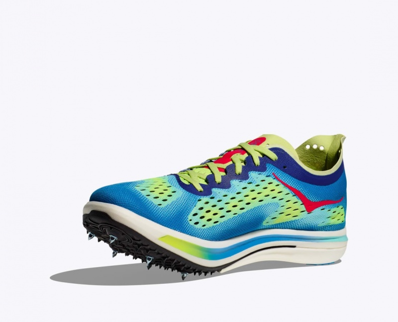 Green / Blue Men's HOKA Cielo FLYX Track Spikes | 0935816-YF