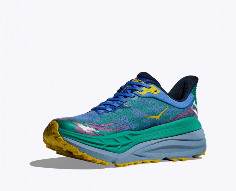 Green / Blue Men's HOKA Stinson 7 Trail Running Shoes | 0239684-OB