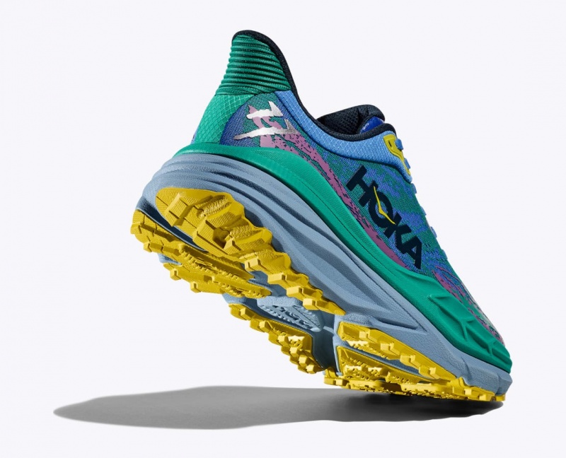 Green / Blue Men's HOKA Stinson 7 Trail Running Shoes | 0239684-OB