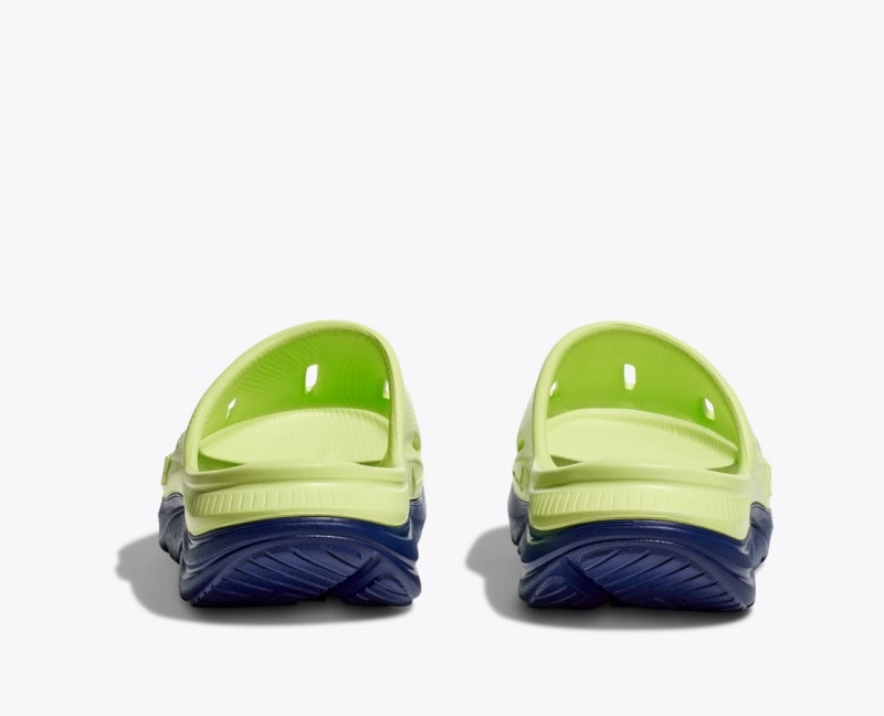 Green / Navy Kids' HOKA Ora Recovery 3 Slides | 8479563-WS