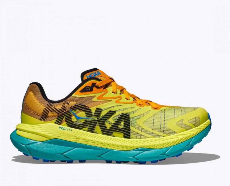 Green / Orange Men\'s HOKA Tecton X 2 Trail Running Shoes | 2834659-OH