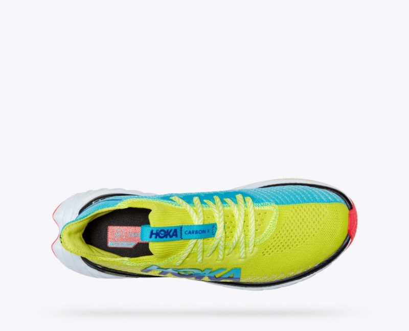 Green / Turquoise Women's HOKA Carbon X 3 Running Shoes | 0932614-MY