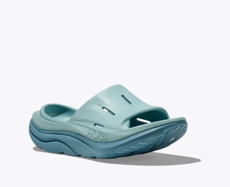 Grey Blue Women's HOKA Ora Recovery 3 Slide | 6872541-LE