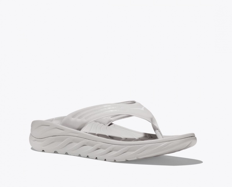 Grey Men's HOKA ORA Recovery Flip Flops | 8695140-GW