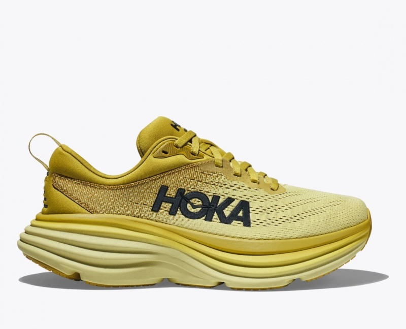 Khaki Men\'s HOKA Bondi 8 Running Shoes | 0846593-YZ