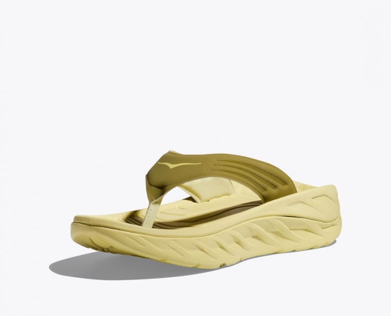 Khaki Men's HOKA ORA Recovery Flip Flops | 1496523-HR