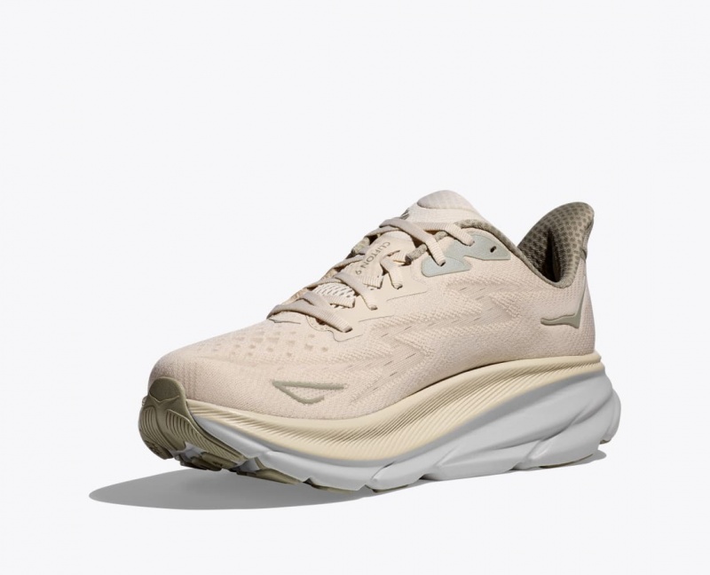 Light Beige Men's HOKA Clifton 9 Running Shoes | 4203561-TS