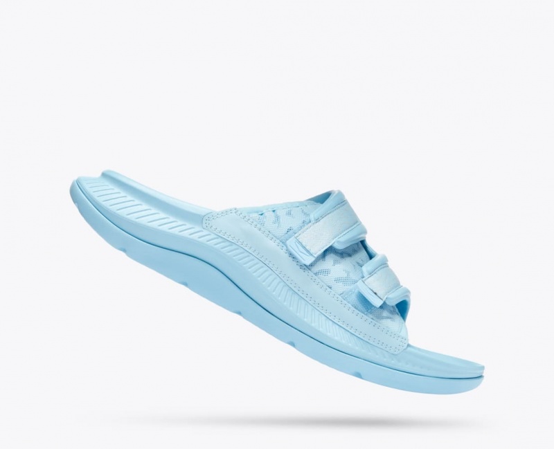 Light Blue Men's HOKA Ora Luxe Slide | 2910364-KO