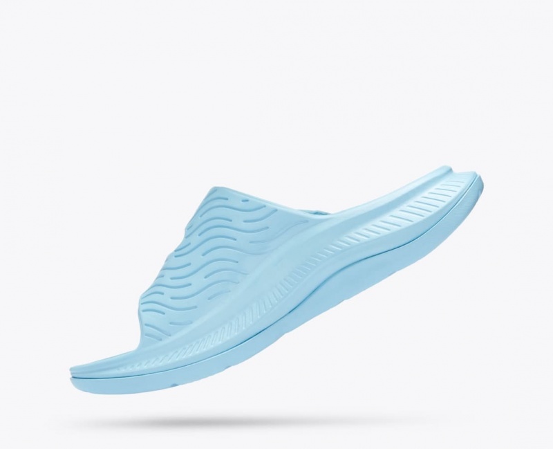 Light Blue Men's HOKA Ora Luxe Slide | 2910364-KO