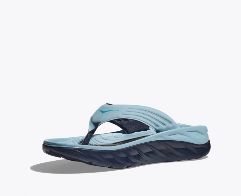 Light Blue / Black Men's HOKA ORA Recovery Flip Flops | 6078549-IE