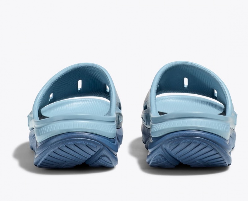 Light Blue / Dark Blue Kids' HOKA Ora Recovery 3 Slides | 7168345-GL