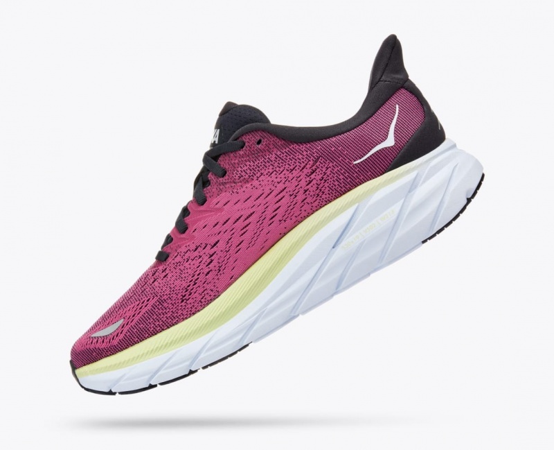 Light Burgundy Women's HOKA Clifton 8 Running Shoes | 5742681-CG