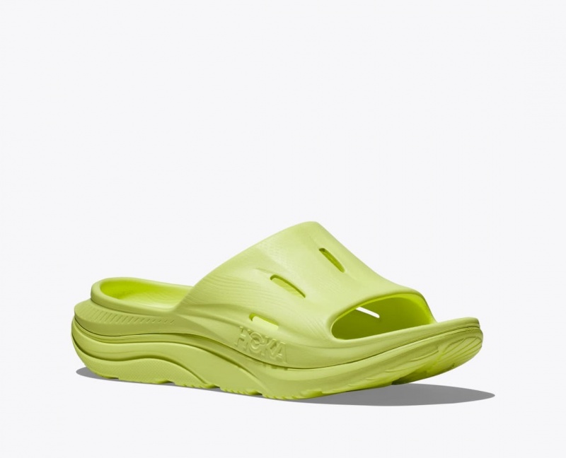 Light Green Men's HOKA Ora Recovery 3 Slide | 9632105-WL