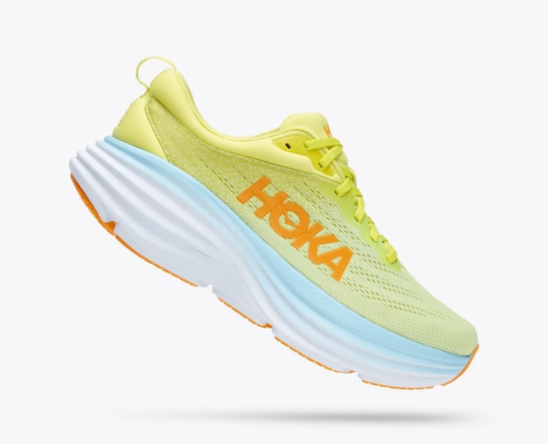 Light Green / Light Blue Men's HOKA Bondi 8 Running Shoes | 1935824-JN