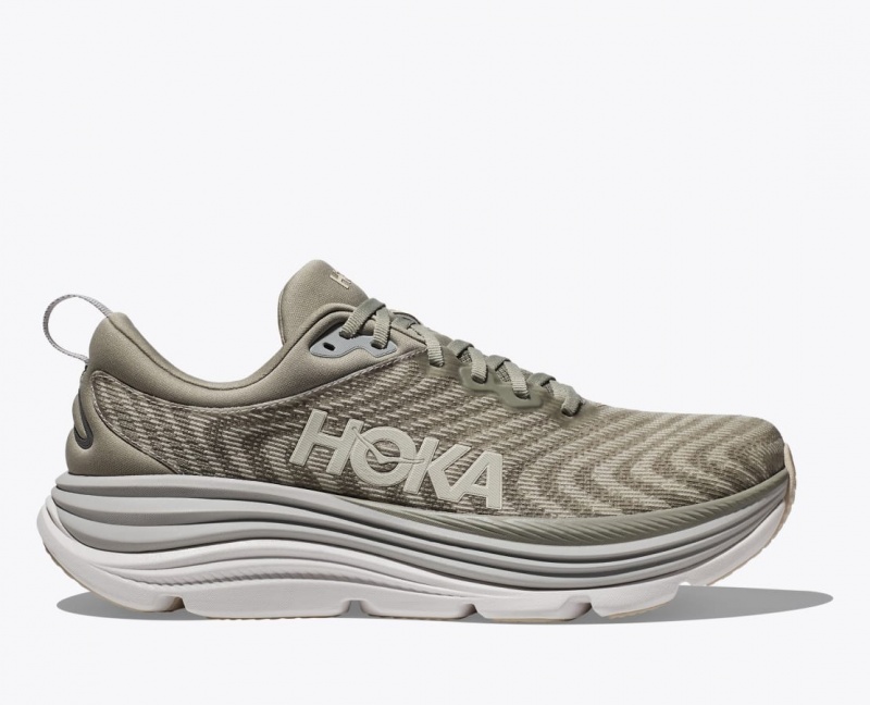 Light Khaki Men\'s HOKA Gaviota 5 Running Shoes | 2349057-JB