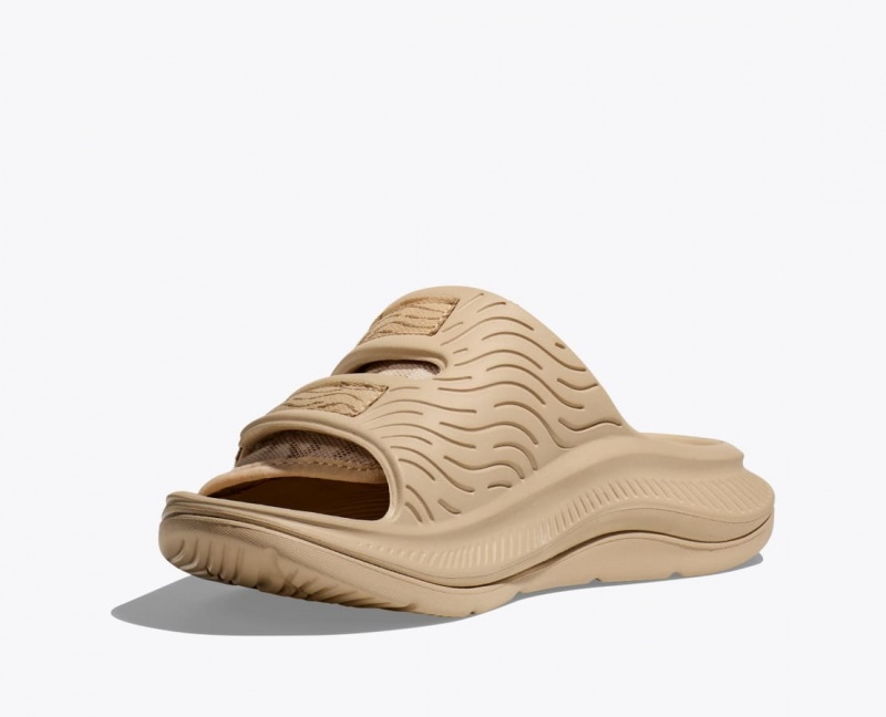 Light Khaki Men's HOKA Ora Luxe Slide | 6941308-YT