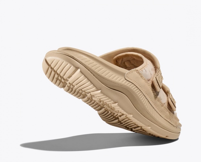 Light Khaki Men's HOKA Ora Luxe Slide | 6941308-YT