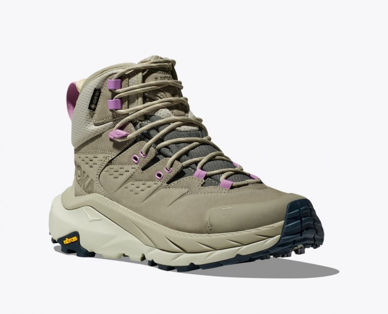 Light Olive Women's HOKA Kaha 2 GTX Hiking Boots | 6081734-ZD