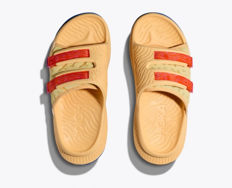 Light Orange Men's HOKA Ora Luxe Slide | 0954837-IA