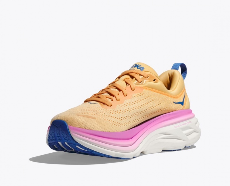 Light Orange / Pink Women's HOKA Bondi 8 Running Shoes | 9482350-JD