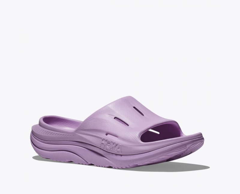 Light Purple Women's HOKA Ora Recovery 3 Slide | 2764089-CI