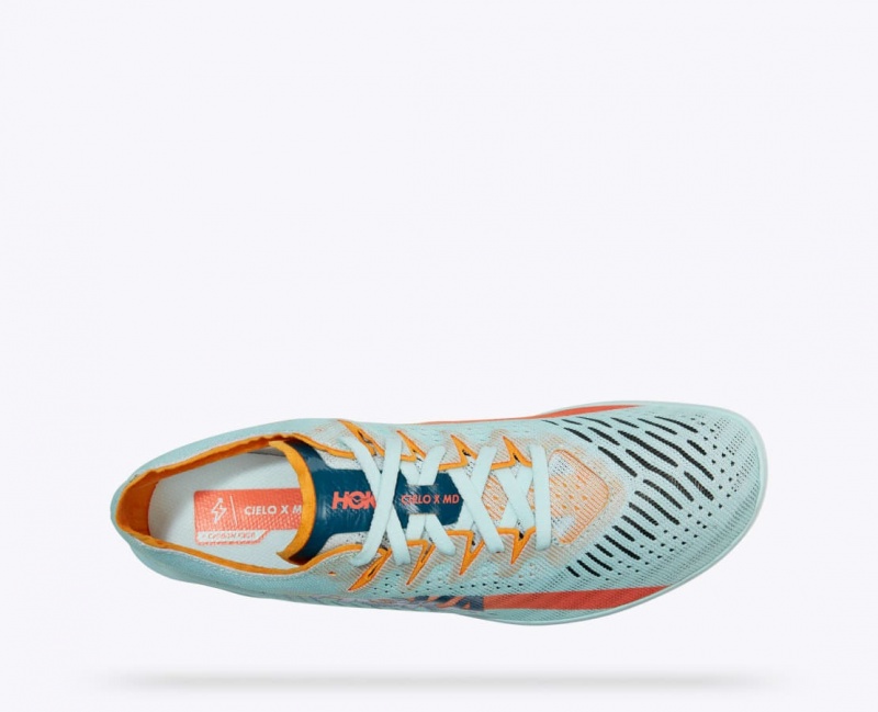 Light Turquoise Men's HOKA Cielo X MD Track Spikes | 3652718-VW