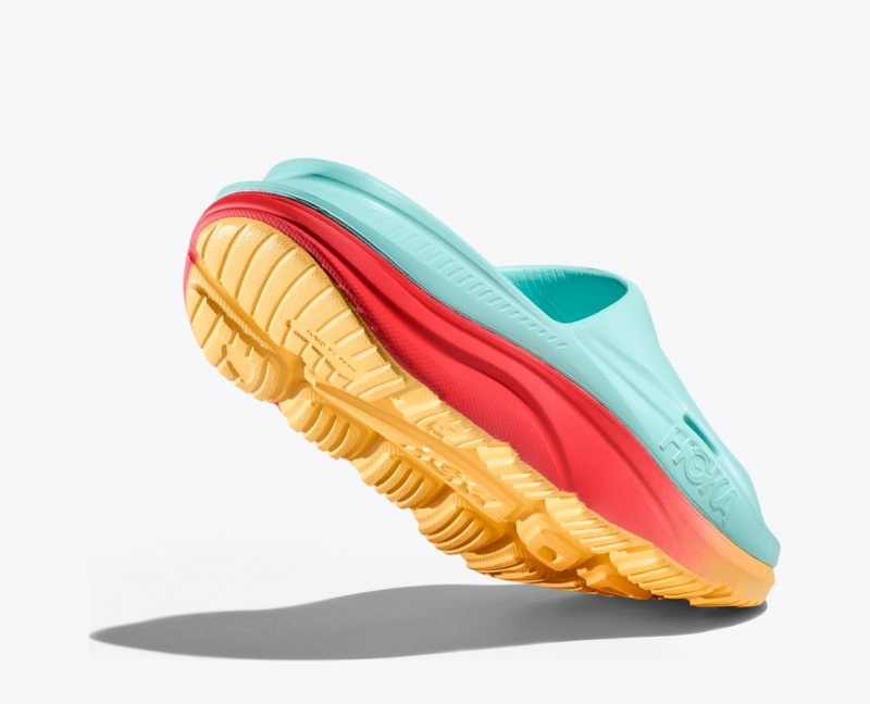 Light Turquoise / Orange Women's HOKA Ora Recovery 3 Slide | 8724906-KS