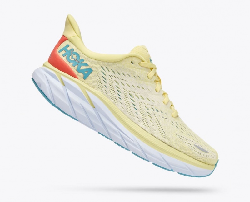 Light Yellow Women's HOKA Clifton 8 Running Shoes | 9230748-CW