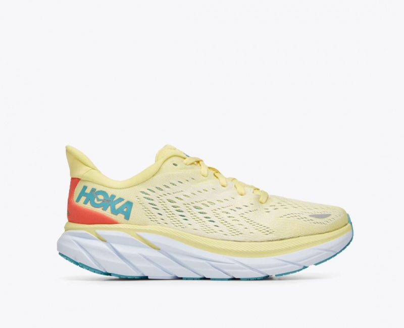 Light Yellow Women\'s HOKA Clifton 8 Running Shoes | 9230748-CW