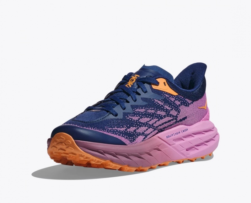 Navy / Pink Women's HOKA Speedgoat 5 Trail Running Shoes | 8520196-BN