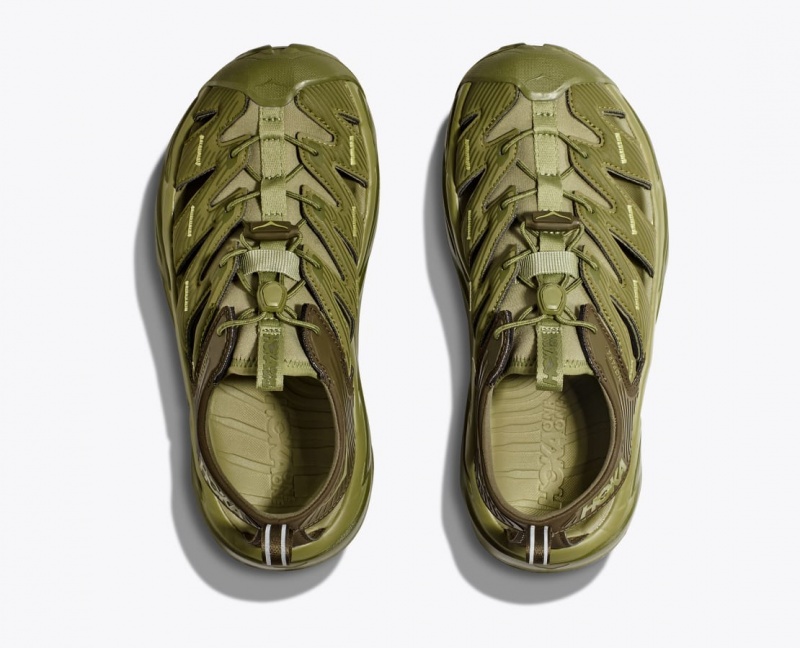 Olive Green Men's HOKA Hopara Sandals | 0756148-RE