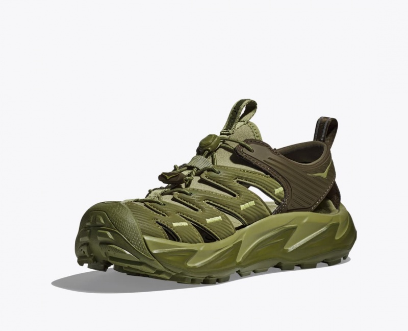 Olive Green Men's HOKA Hopara Sandals | 0756148-RE