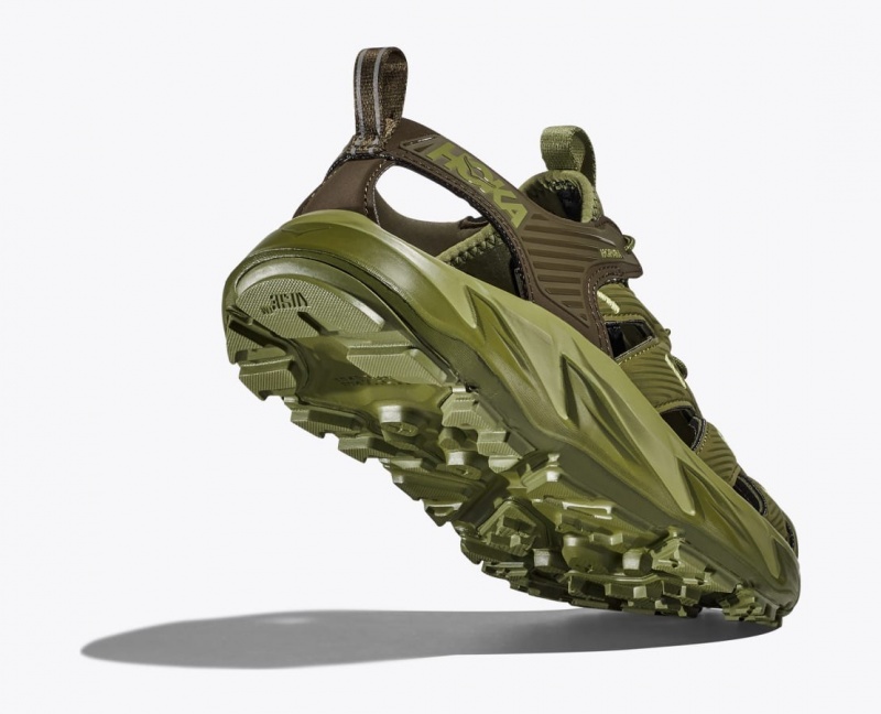 Olive Green Men's HOKA Hopara Sandals | 0756148-RE