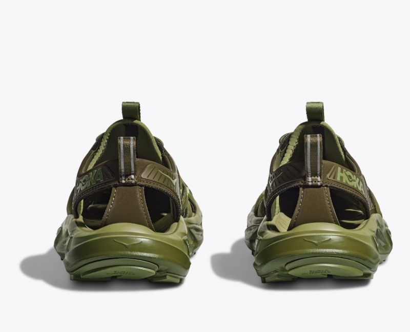 Olive Green Men's HOKA Hopara Sandals | 0756148-RE