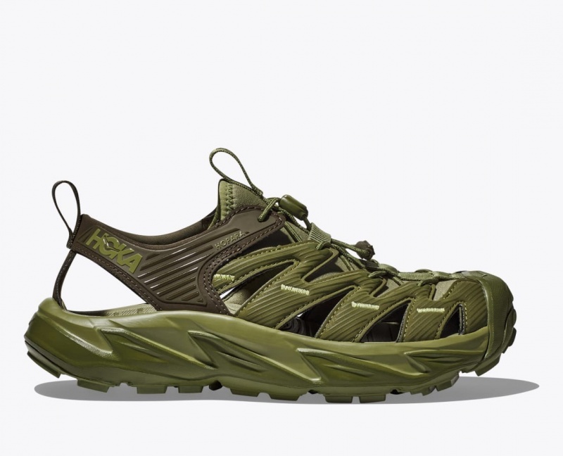 Olive Green Men\'s HOKA Hopara Sandals | 0756148-RE